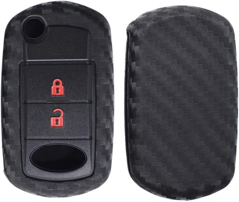 QASULER Silicone Carbon Fiber Style Car Key Shell Case - Image 4