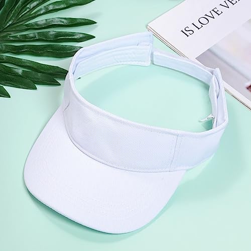 Marrywindix 1 Piece of White Sport Wear Athletic Visor Sun Sports Visor Hat Visor Adjustable Cap for Women and Men (One Size) - Image 4