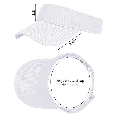 Marrywindix 1 Piece of White Sport Wear Athletic Visor Sun Sports Visor Hat Visor Adjustable Cap for Women and Men (One Size) - Image 2