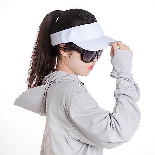 Marrywindix 1 Piece of White Sport Wear Athletic Visor Sun Sports Visor Hat Visor Adjustable Cap for Women and Men (One Size) - Image 5