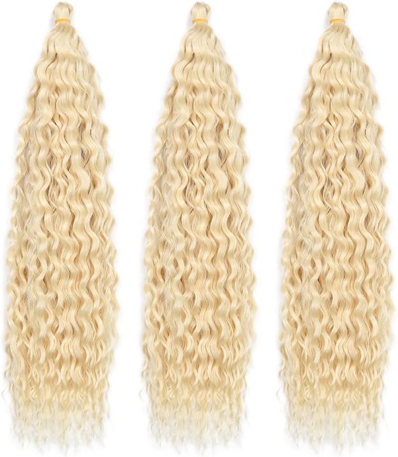DSOAR Deep Twist Crochet Hair Hair Bundles Water Wave Synthetic Hair Extension Curly Braiding Ombre Curl Braiding Hairpiece, 26 Inch 3 Packs - Image 2