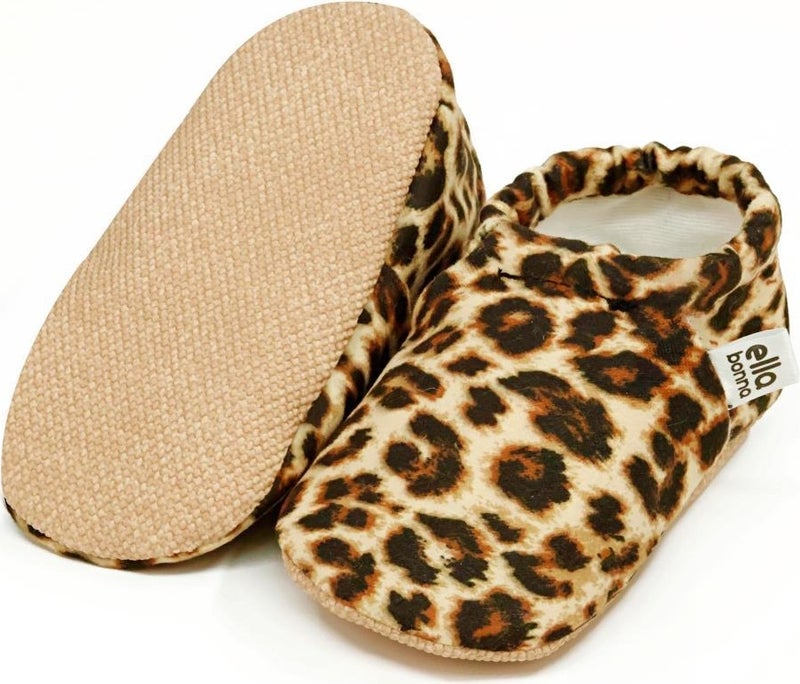 Ella Bonna Patterned Baby Booties, Non-Slip Sole, Home Nursery Shoes Slippers, Leopard Patterned  - Image 3