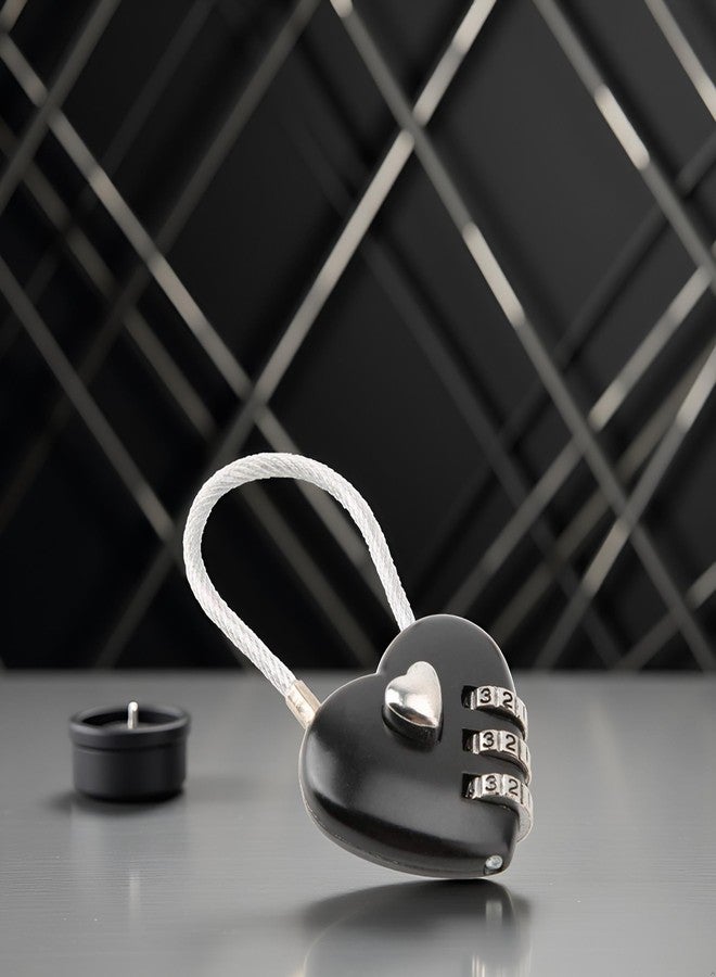 Rosojodg Black Heart Shape Code Lock Compact Mini Size with 3 Digit Code Combination for Luggage, Backpack, Jewelry Box, Hall Locker Combination Padlocks - Image 5