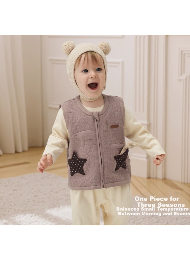 Aqpa Baby Vest Autumn Winter Cotton-padded Warm Vest Big Ocean Blue 90 - Image 4