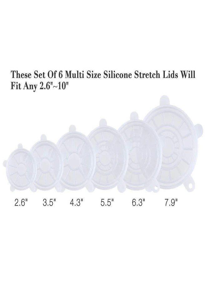 Ratehalf Silicone Stretch Lids 6 pcs Flexible Covers for Rectangle Round Square - Bowls Dishes Plates Cans Jars Glassware and Mugs Cover - Image 4