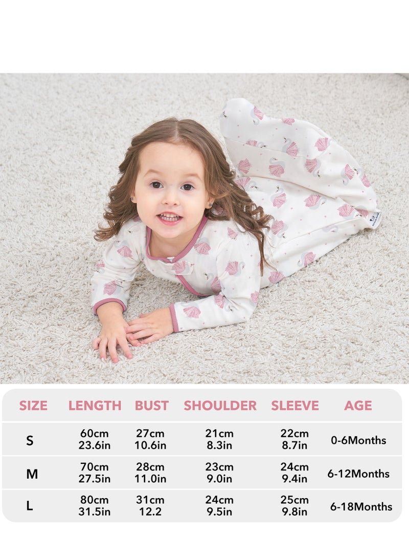 Miracle Baby 2PCS 100% Cotton Long sleeves Baby Sleeping Bag, Double Zipper Baby Wearable Blankets  0.5TOG - Image 2