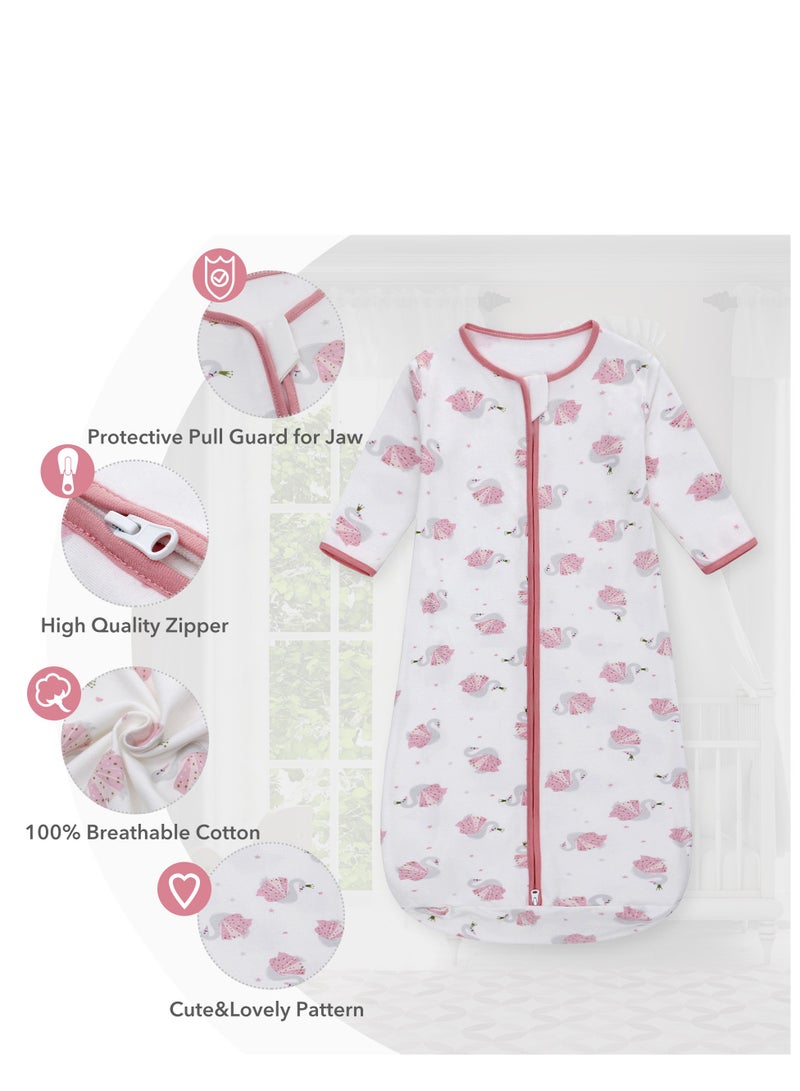 Miracle Baby 2PCS 100% Cotton Long sleeves Baby Sleeping Bag, Double Zipper Baby Wearable Blankets  0.5TOG - Image 3