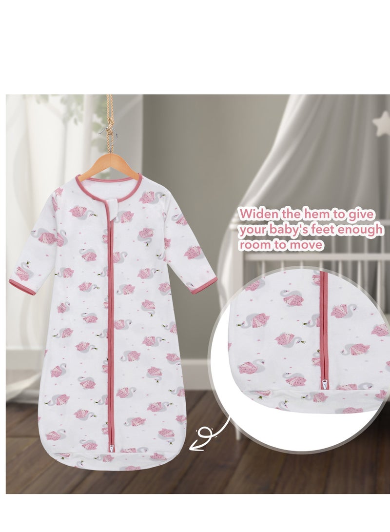 Miracle Baby 2PCS 100% Cotton Long sleeves Baby Sleeping Bag, Double Zipper Baby Wearable Blankets  0.5TOG - Image 4
