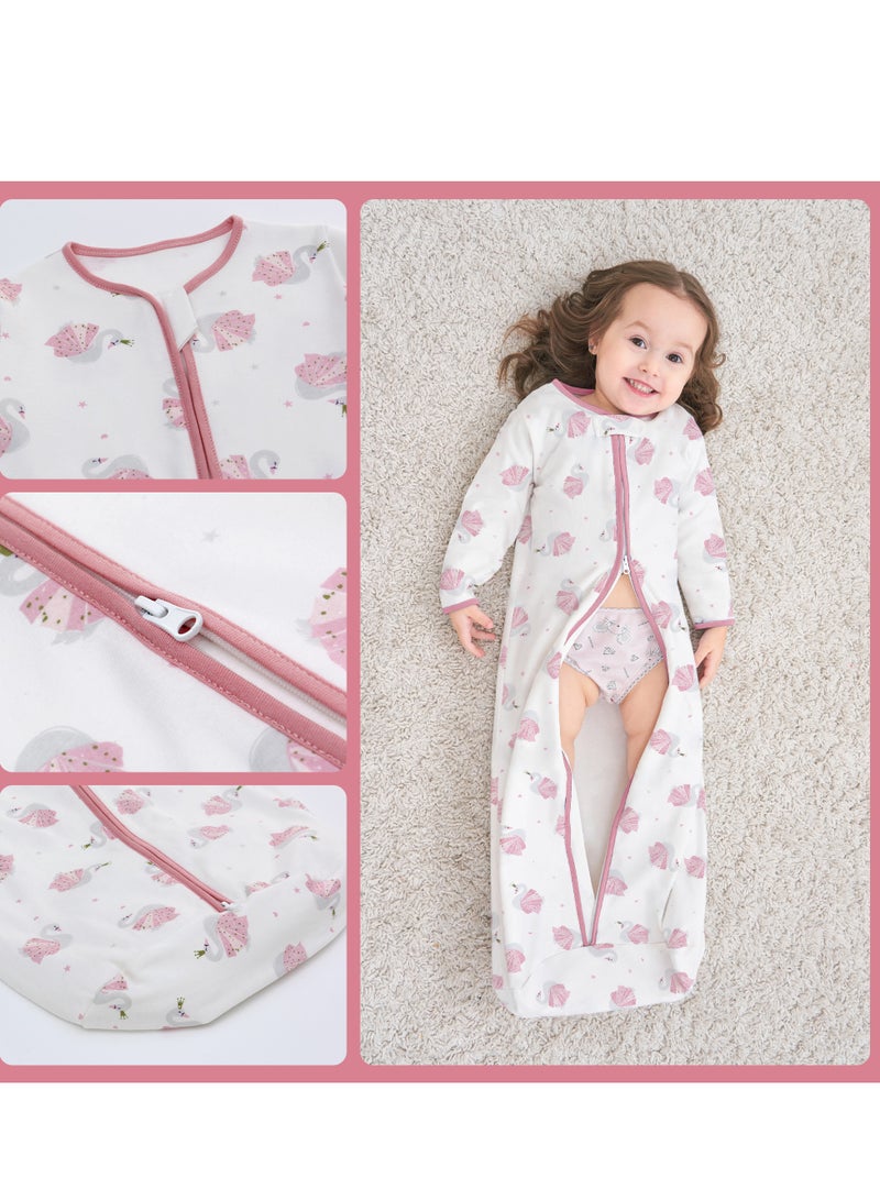 Miracle Baby 2PCS 100% Cotton Long sleeves Baby Sleeping Bag, Double Zipper Baby Wearable Blankets  0.5TOG - Image 5