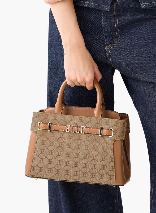 ايل حقيبة يد بحزام قابل للفصل بنقش حرفي