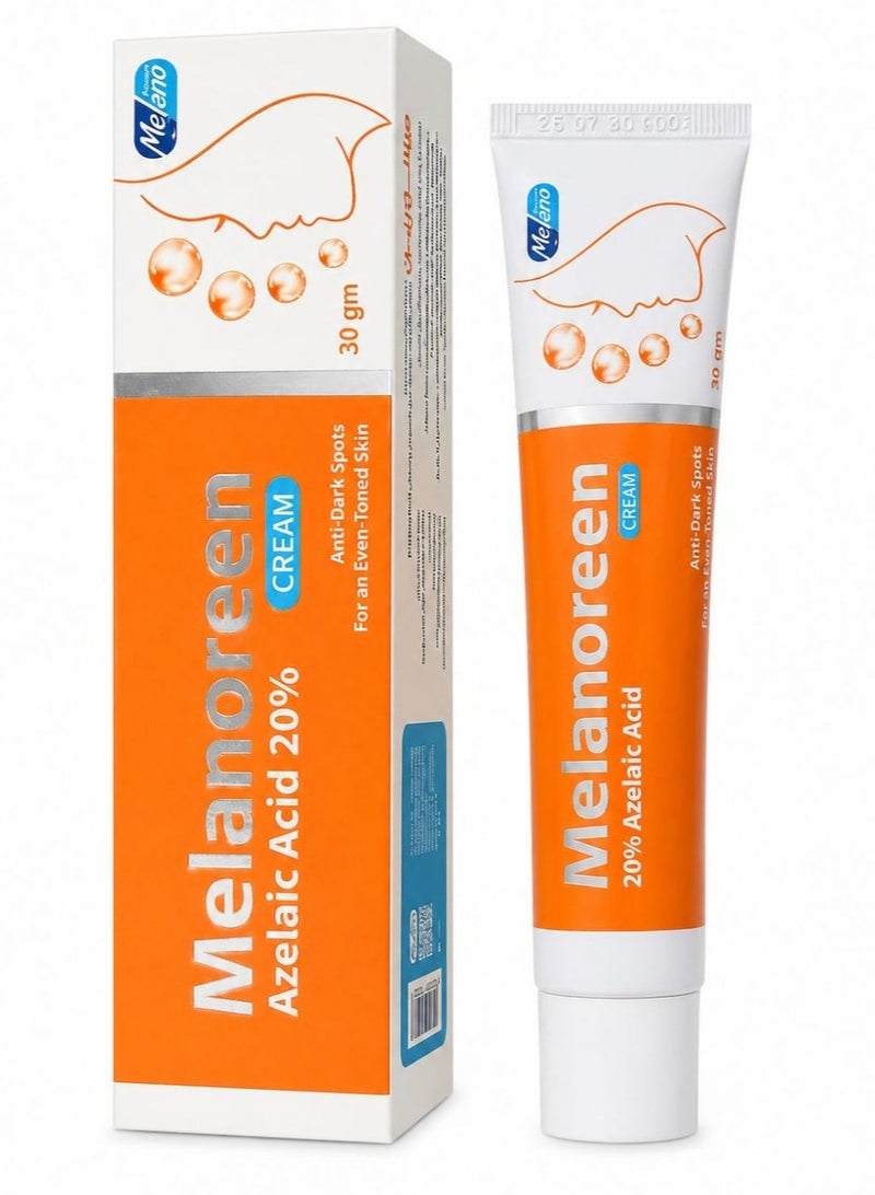 Melano Pharma Melanoreen Azelaic Acid 20% Cream for Even Skin Tone, Dark Spots & Blemish Care 30g - Image 1