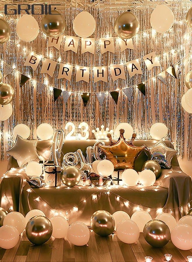 GROIC Party Birthday Balloons Supplies with A Pump Crown Decorations Favor for Boys and Girls - Image 1