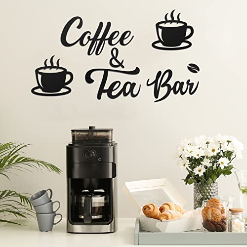 Queekay 7 Pieces Coffee Bar Sign Rustic Wall Decor Art Wooden Sign with Coffee Beans and Cups Decor for Bar Counter Home Office Kitchen - Image 3