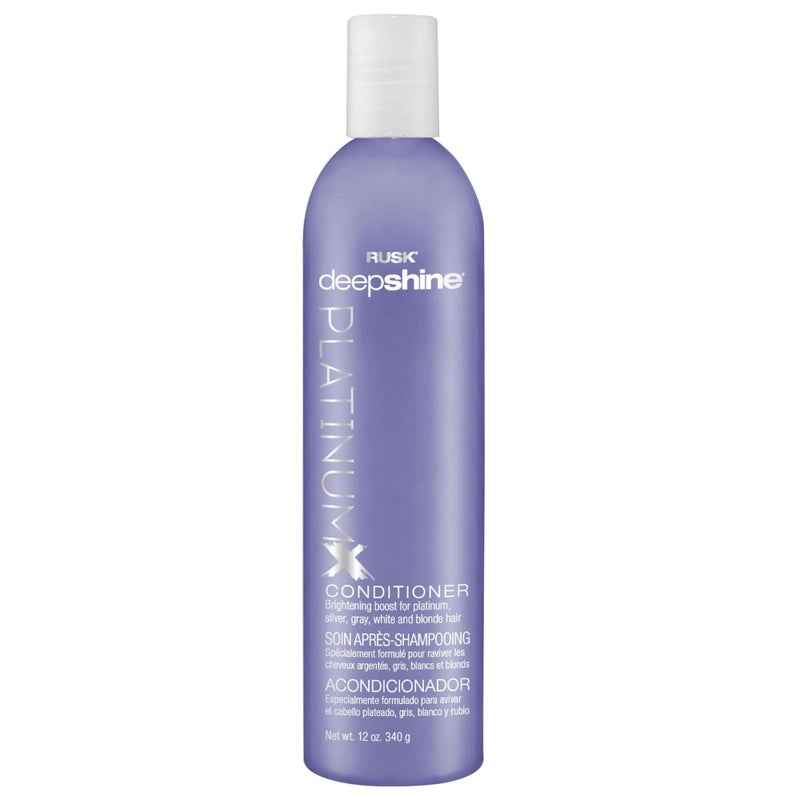 RUSK Deepshine Platinum Conditioner, Gentle Conditioner Eliminates Brassiness, Brightening Boost for Platinum, Silver, Gray, White, and Blonde Hair, 12 oz - Image 1