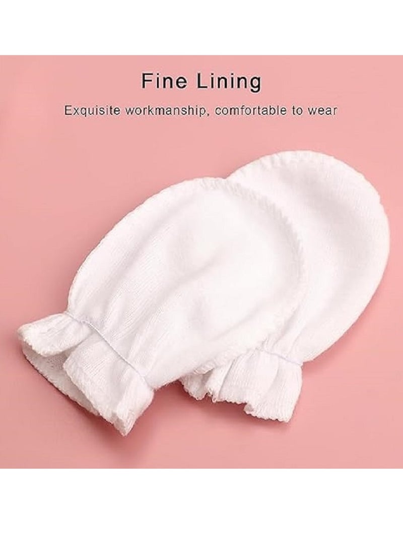 Anti Scratch Cotton Baby Gloves - 4 Pairs Colorful Safe and Gentle on Your Baby's Skin, Perfect for 1-6 Months to Ensure Comfort and Safety of Your Little One's Hands.  - Image 1