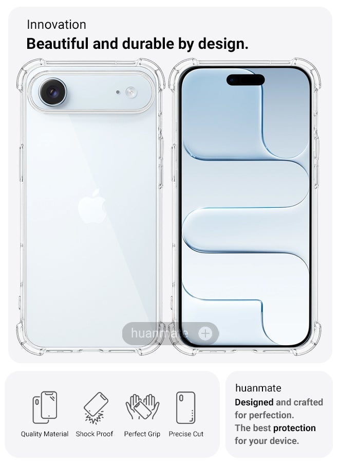 huanmate Apple iPhone Air Shock Proof Case Cover - Ultra Clear, Durable & Accurate Cut-outs - Scratch, Dust & Smudge Protection - Clear Silicon Back Cover for Apple iPhone Air - Image 2