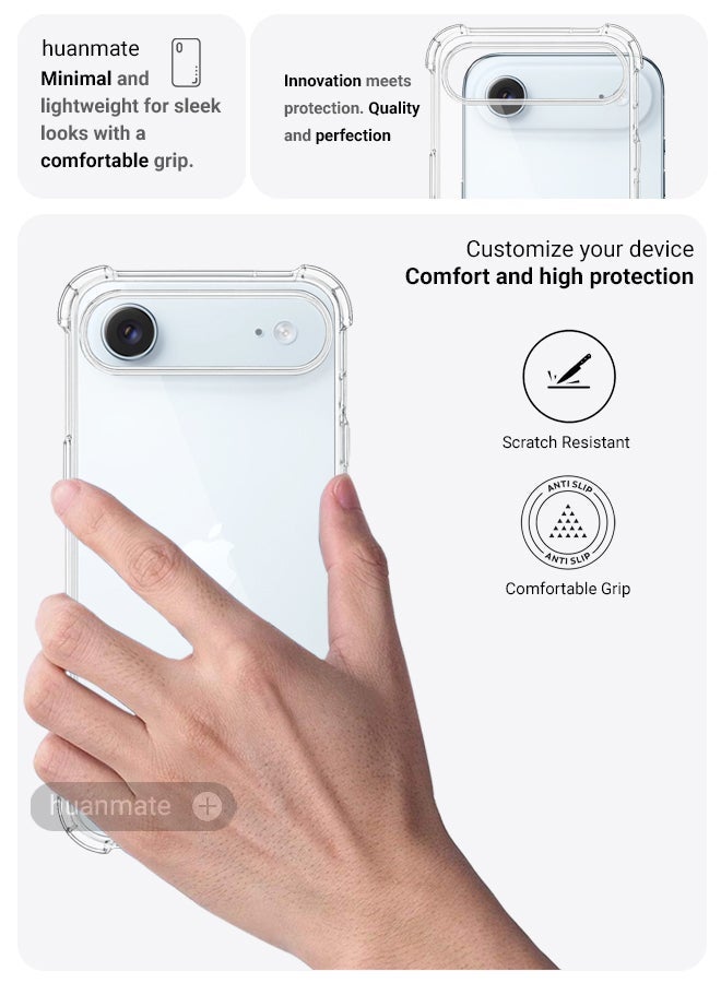 huanmate Apple iPhone Air Shock Proof Case Cover - Ultra Clear, Durable & Accurate Cut-outs - Scratch, Dust & Smudge Protection - Clear Silicon Back Cover for Apple iPhone Air - Image 3