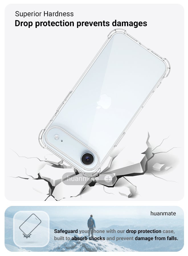 huanmate Apple iPhone Air Shock Proof Case Cover - Ultra Clear, Durable & Accurate Cut-outs - Scratch, Dust & Smudge Protection - Clear Silicon Back Cover for Apple iPhone Air - Image 4