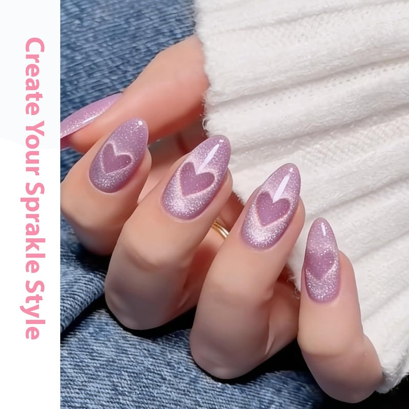 Modelones Cat Eye Gel Polish Nail Magnet, 8-in-1 Cat Eye Magnet Tool for Gel Nails Strong Magnetic Nail Art Wand with Steel Ball, Glass Bead& French Tip&Clover Cateye Multi-Effect Magnets DIY Salon - Image 3