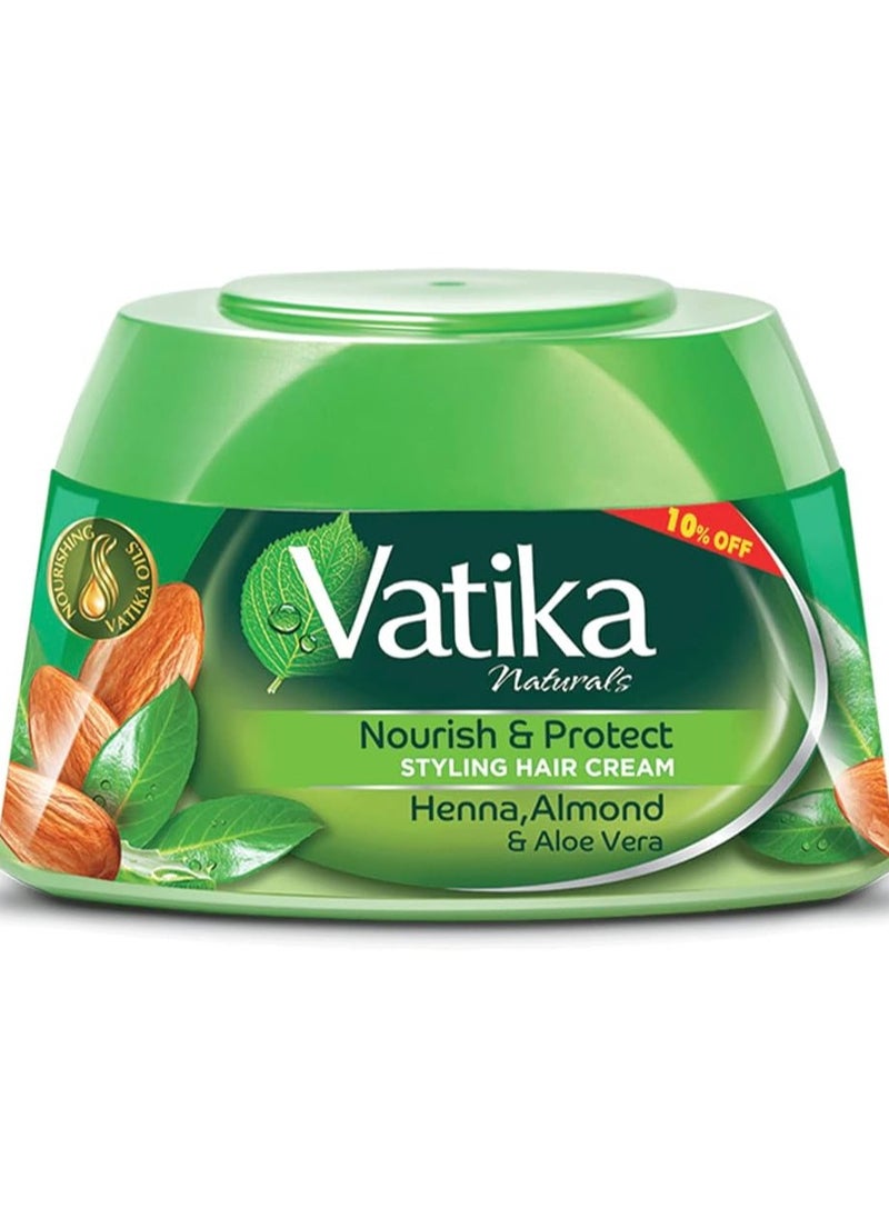 VATIKA VatikaNourish & Protect Styling Hair Cream Henna, Almond & Aloe Vera190 Ml 