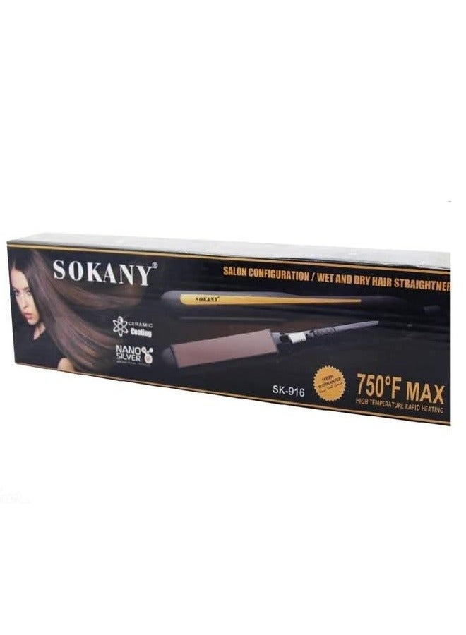 sokany Sk 916 Professional Hair Straightener Max 750 °F  - Image 2