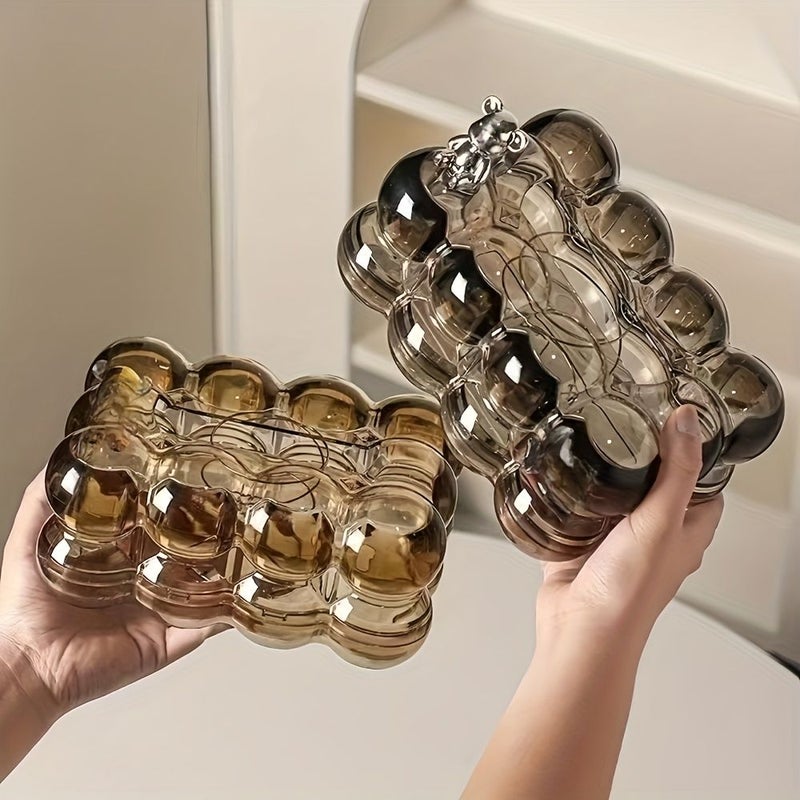 1 2pcs Acrylic Creative Cloud Shaped Tissue Box Coffee Color High Aesthetic Desktop Restaurant Tissue Box Home Living Room Coffee Table Tissue Box Home Decor Tissue Box Suitable For Dining Table Bedroom Desk - Image 2