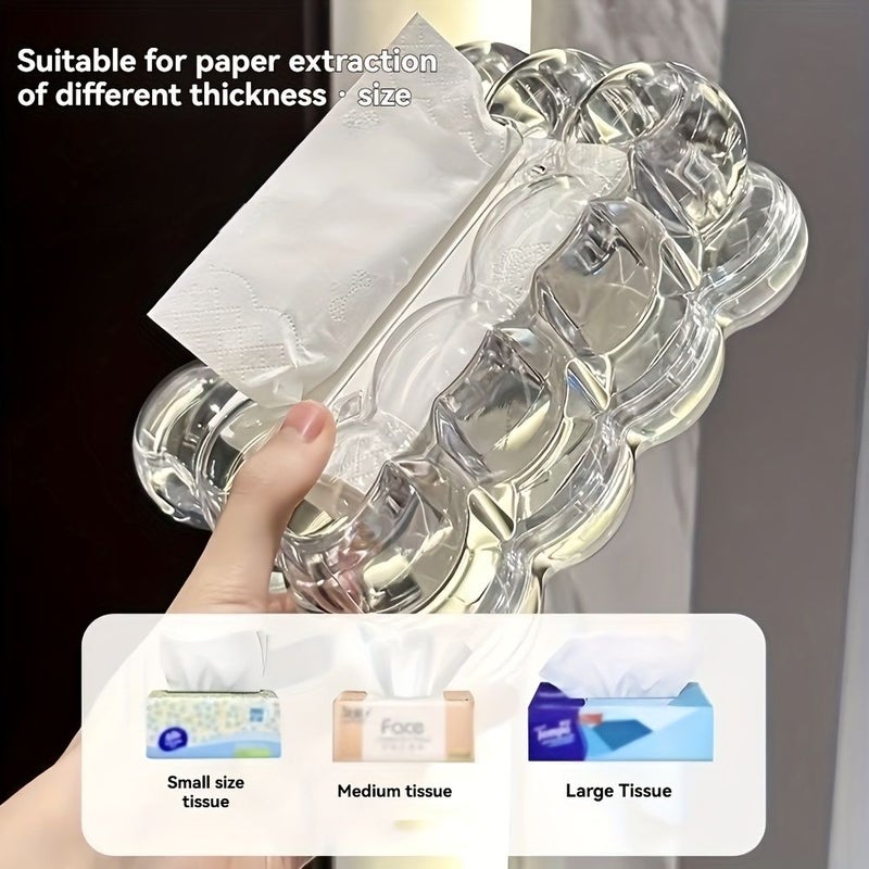 1 2pcs Acrylic Creative Cloud Shaped Tissue Box Coffee Color High Aesthetic Desktop Restaurant Tissue Box Home Living Room Coffee Table Tissue Box Home Decor Tissue Box Suitable For Dining Table Bedroom Desk - Image 1