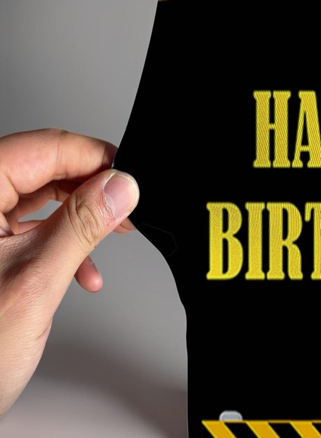 FiVan Arch Backdrop Cover Construction Black and Yellow Theme Bilayer Round Top Background for Baby Birthday Party Decoration - Image 4