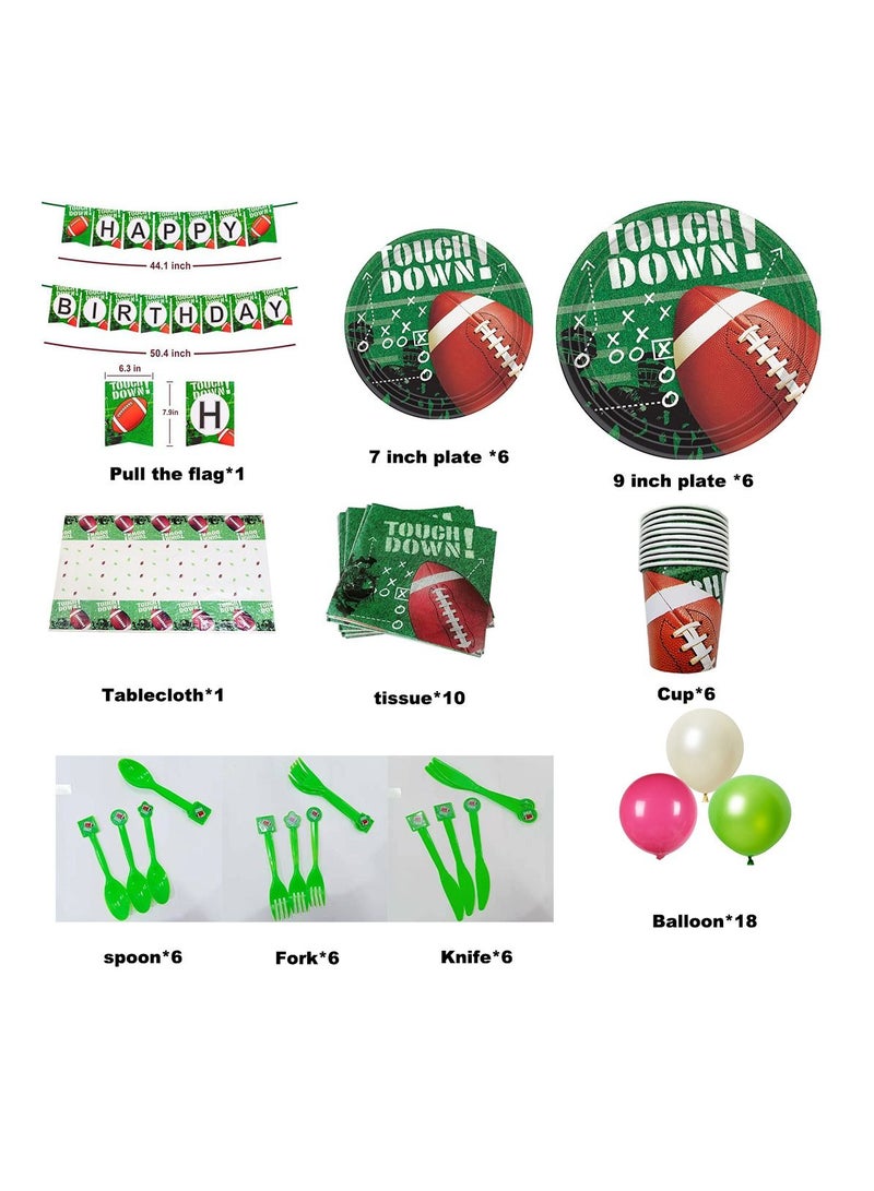 DecoLoral DECOR ME Football NLF Birthday Party Decoration / Soccer Theme, Birthday Party Supplies , Party supplies kit, quality decoration set - Image 2