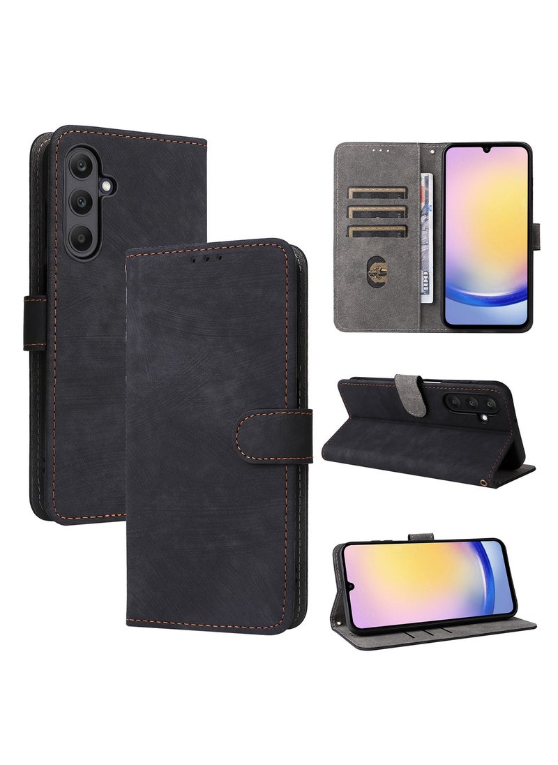 ماركة غير محددة جراب لهاتف Samsung Galaxy M55 5G مع حزام يد، جراب قابل للطي من الجلد الصناعي لحماية الجسم بالكامل ومضاد للصدمات، جراب محفظة RFID مضاد للسرقة  - Image 1