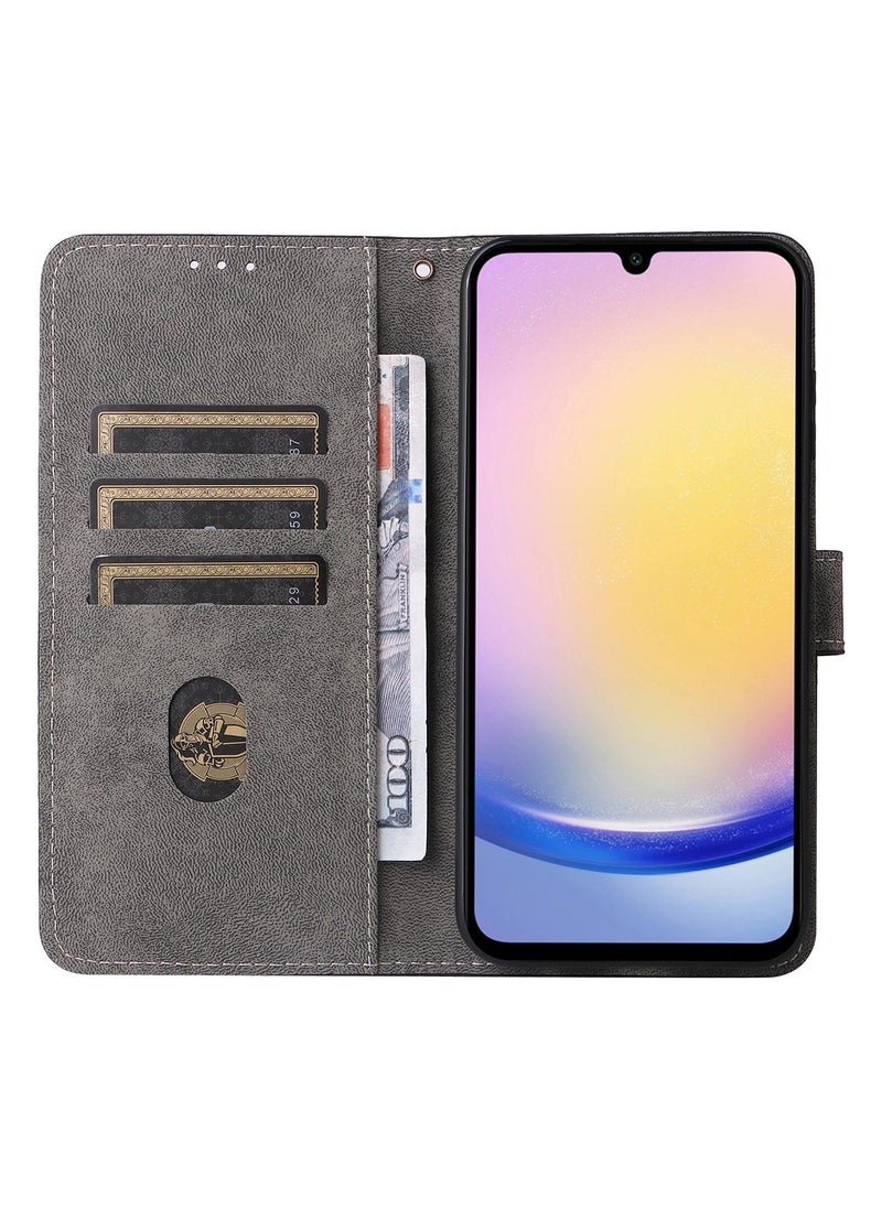 ماركة غير محددة جراب لهاتف Samsung Galaxy M55 5G مع حزام يد، جراب قابل للطي من الجلد الصناعي لحماية الجسم بالكامل ومضاد للصدمات، جراب محفظة RFID مضاد للسرقة  - Image 4
