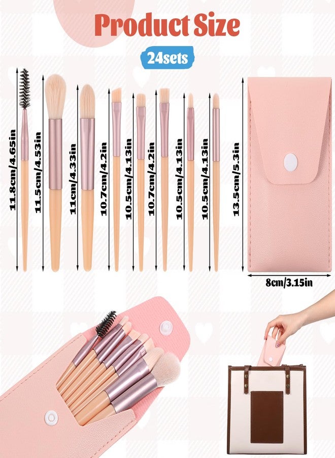 Oqqlin 24 Sets Travel Makeup Brush Set Bulk, Mini Face Makeup Brushes with Storage Bags Soft Synthetic Fiber Make up Brush for Women Girls Party,Wedding, Bridal Shower - Image 2