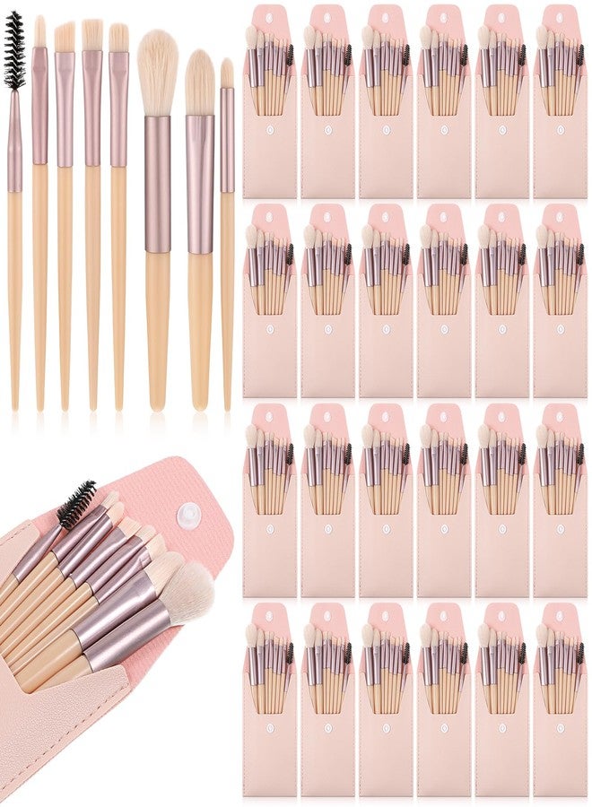 Oqqlin 24 Sets Travel Makeup Brush Set Bulk, Mini Face Makeup Brushes with Storage Bags Soft Synthetic Fiber Make up Brush for Women Girls Party,Wedding, Bridal Shower - Image 1