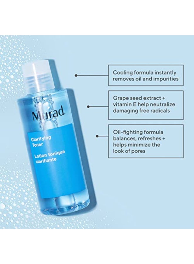 Murad Clarifying Toner OilControl Cooling Face Toner with Witch Hazel Cucumber Algae Grape Seed Extracts to Minimize Pores Shine Reduction Balance Oil Refresh Skin 6 Fl Oz - Image 4