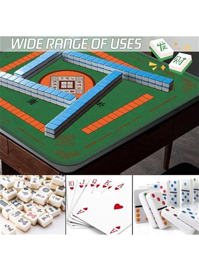 Mahjong Mat, Noise Reduction Non-Slip Mahjong Mat for Table, 32.4 * 32.4 Inch Mahjong Table Mat for Poker, Board Table Mat, Dominoes, Tile,Card Games (Green) - Image 2