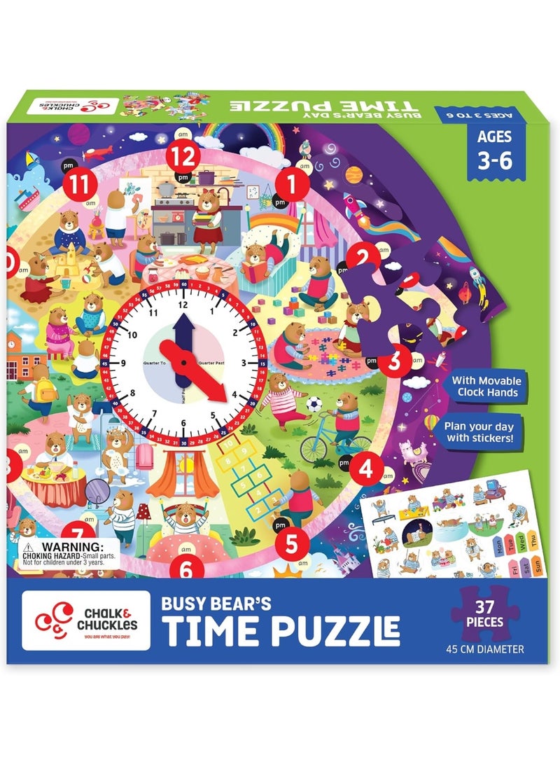 CHALK AND CHUCKLES Chalk & Chuckles Busy Bear's Day-Tell the Time Puzzle - Image 1