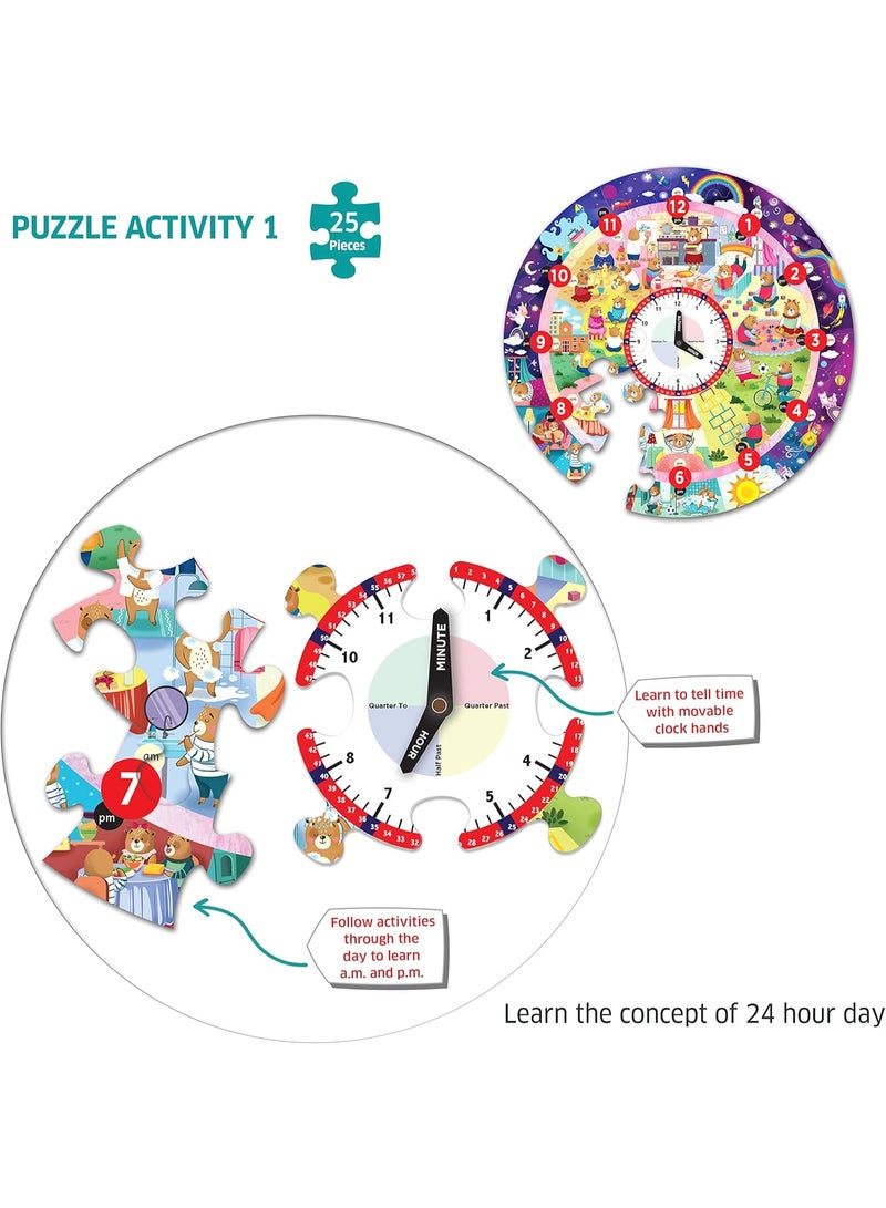 CHALK AND CHUCKLES Chalk & Chuckles Busy Bear's Day-Tell the Time Puzzle - Image 3