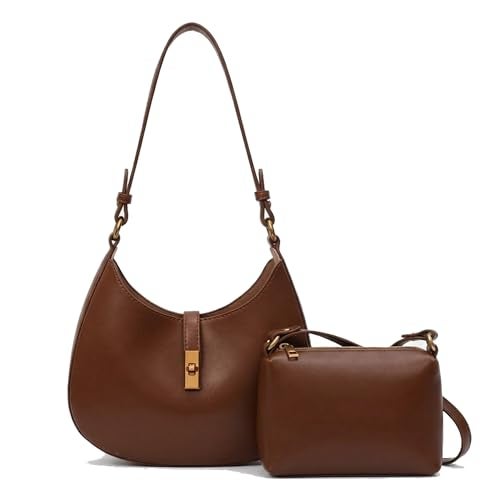 SIBY Saddle Shoulder Bags for Women's (Brown) - Image 1