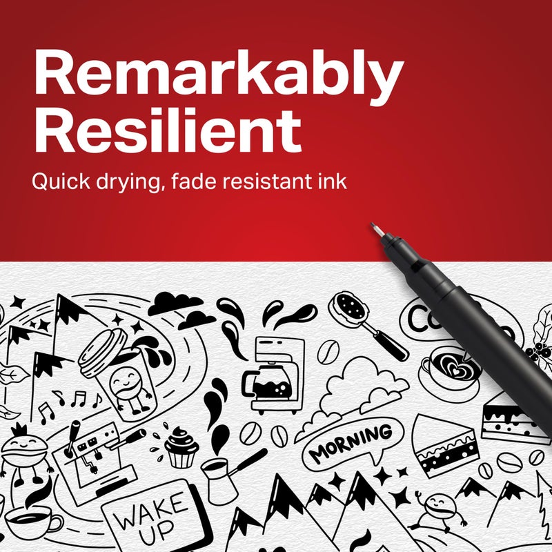 Sharpie Felt Tip Pens, Fine Point (0.4mm), Felt Tip Markers, Black, 12 Count - Journaling, Art, Drawing, Teacher, Back to School - Image 3