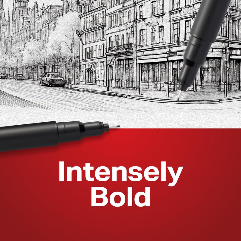 Sharpie Felt Tip Pens, Fine Point (0.4mm), Felt Tip Markers, Black, 12 Count - Journaling, Art, Drawing, Teacher, Back to School - Image 4