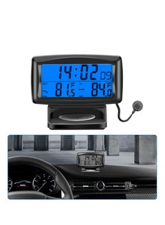 Portable Solar Car Digital LCD Clock & Temperature Display Auto Dashboard Clocks Backlight Electronic Screen Temperature Clock