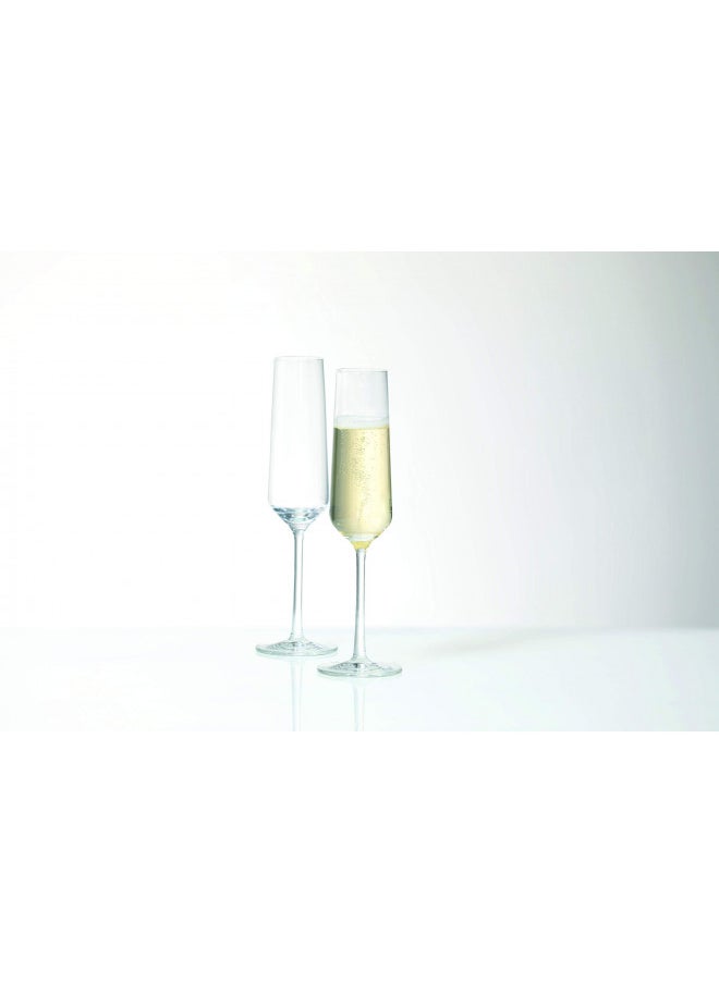 Zwiesel Glas - Schott Zwiesel Tritan Crystal Glass Pure Stemware Collection Champagne Flute with Effervescence Points, 7.3-Ounce, Set of 6 - Image 1