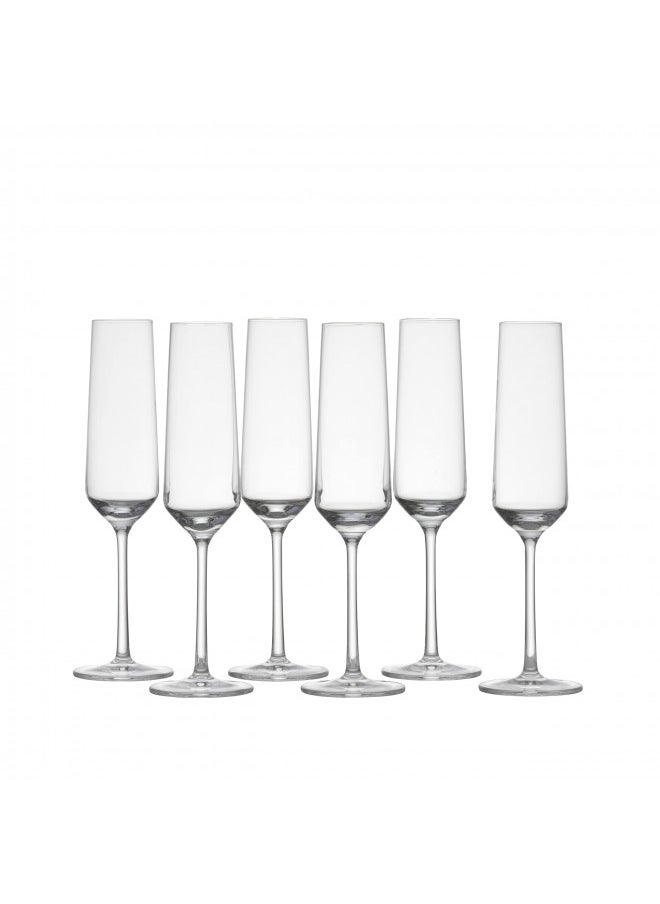 Zwiesel Glas - Schott Zwiesel Tritan Crystal Glass Pure Stemware Collection Champagne Flute with Effervescence Points, 7.3-Ounce, Set of 6 - Image 1
