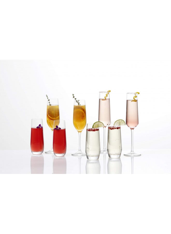 Zwiesel Glas - Schott Zwiesel Tritan Crystal Glass Pure Stemware Collection Champagne Flute with Effervescence Points, 7.3-Ounce, Set of 6 - Image 1