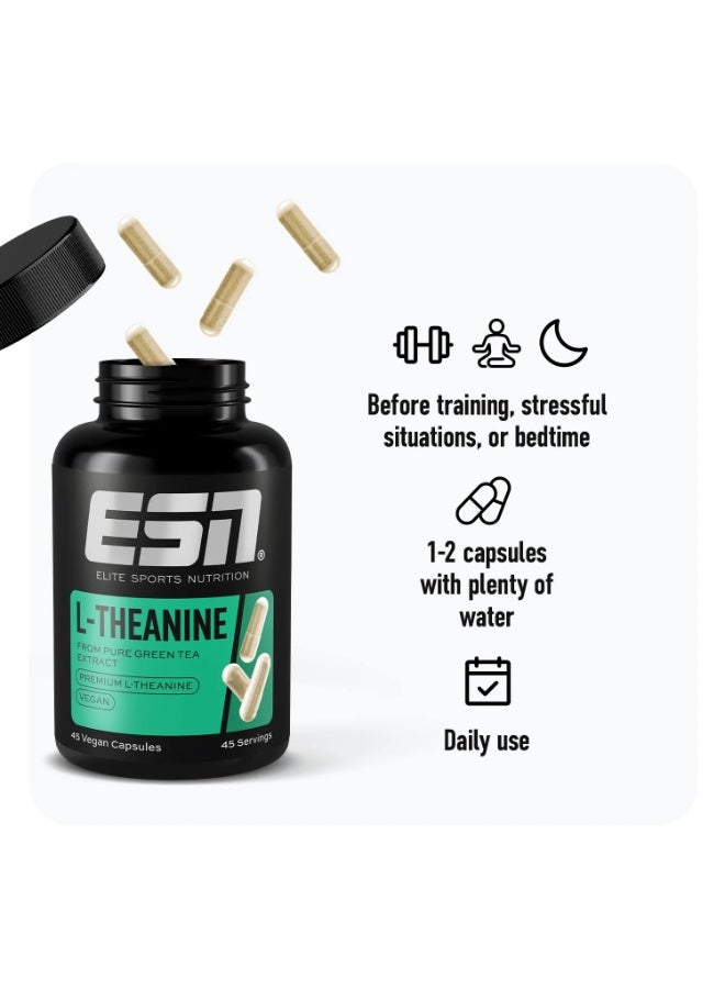 ESN – Elite Sports Nutrition L-Theanine 45 Capsules – Natural Support for Mental Relaxation & Focus - Image 2