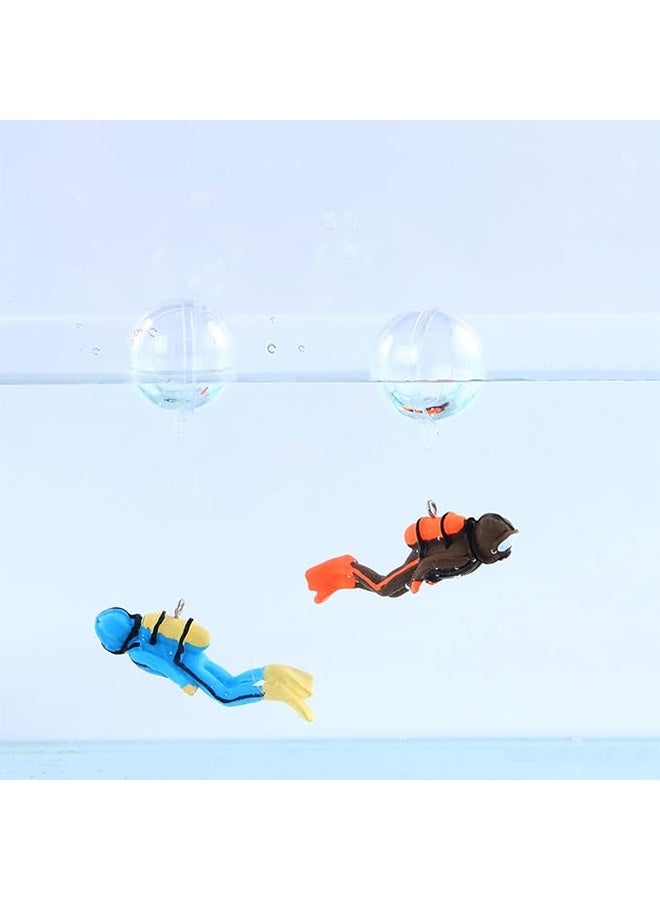 2 Pieces Diver Aquarium Decoration, Floating Fish Tank Decoration Aquarium Diver with Floating Device Diving Statue, Aquarium Decoration Fish Playmate Fish Tank Accessories - Image 3