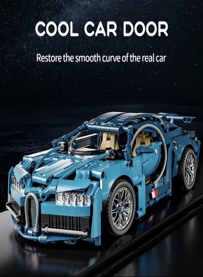 Toynagar 1:14 Scale Technic Blue Bugatti Car Model | 1280+ Pieces Sports Car Building Block Kit for Teens | Ideal Gifts for Car Lovers - Image 3