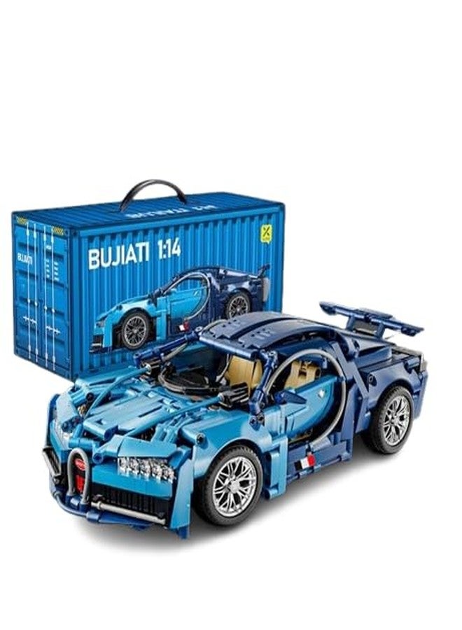Toynagar 1:14 Scale Technic Blue Bugatti Car Model | 1280+ Pieces Sports Car Building Block Kit for Teens | Ideal Gifts for Car Lovers - Image 4