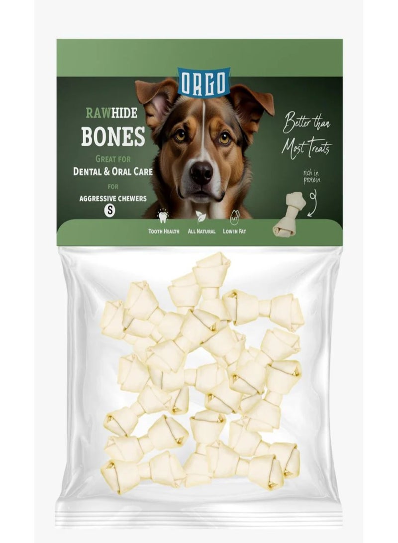 اورغو عظام جلدية خام للكلاب - العناية بالفم والأسنان | مكافآت للمضغ لأسنان ولثة صحية | طعم لذيذ يدوم طويلاً