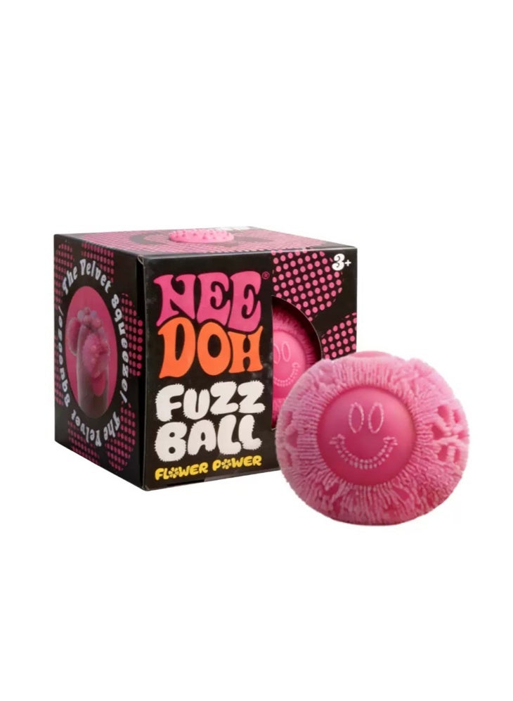 Needoh Fuzz Ball Squishy Smiley Toy | Velvet-Touch Sensory Fidget Ball for Stress Relief，Smiley Face Squeezing Toy, A Sensory Stress-relieving Toy for Children and Sdults - Image 1
